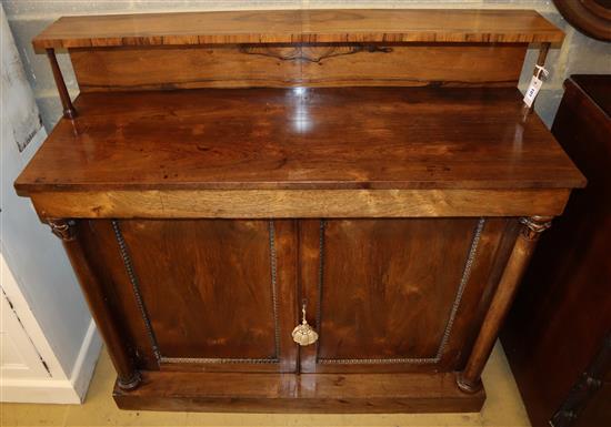 A William IV and later rosewood chiffonier, width120cm depth 45cm, height 116cm